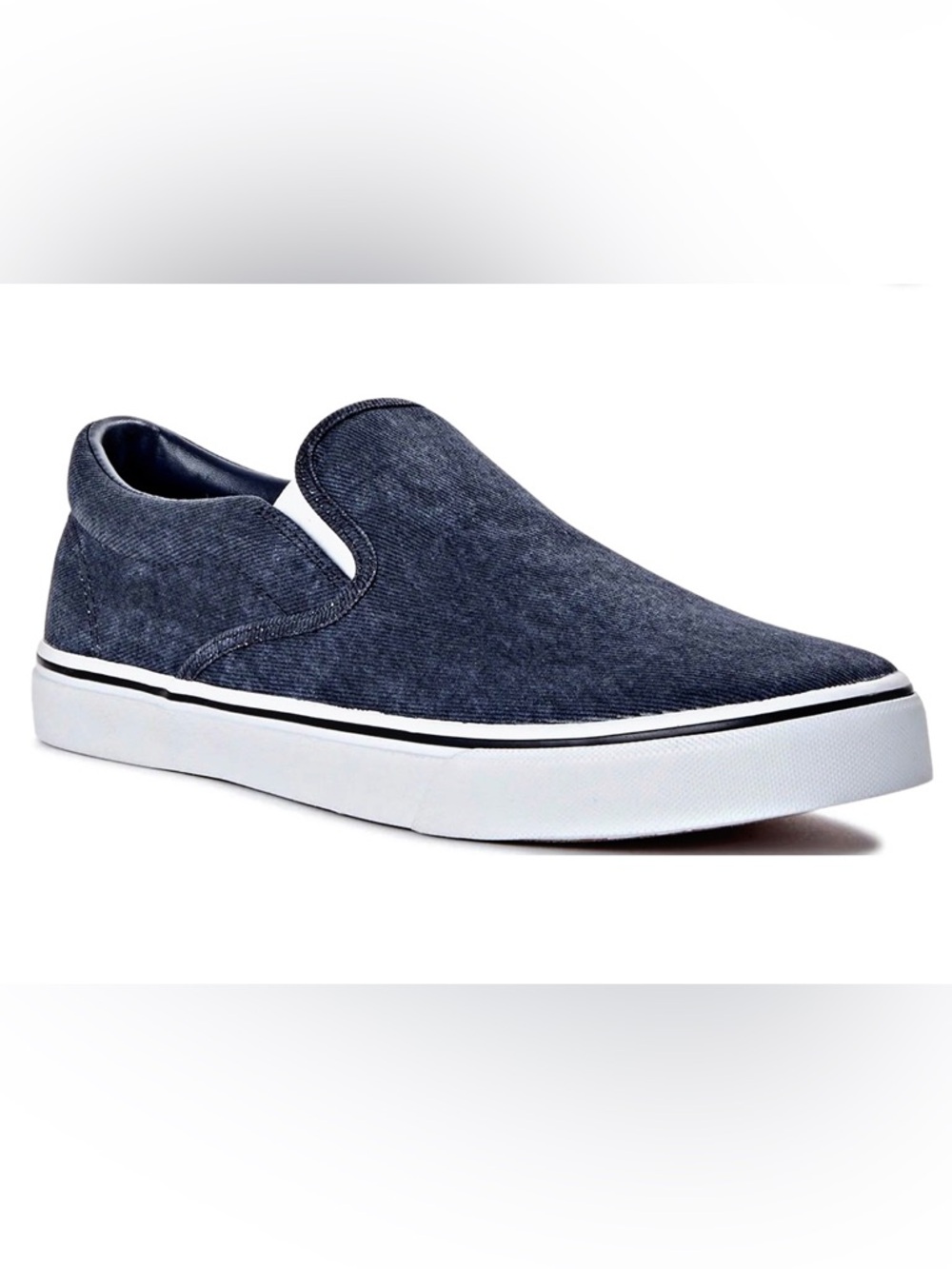 No Boundaries Men's Slip-On Canvas Loafer in Dark Blue